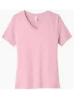 T-Shirt  Pink V-Neck Bella100% Cotton  Size  XX Large Comfort Fit